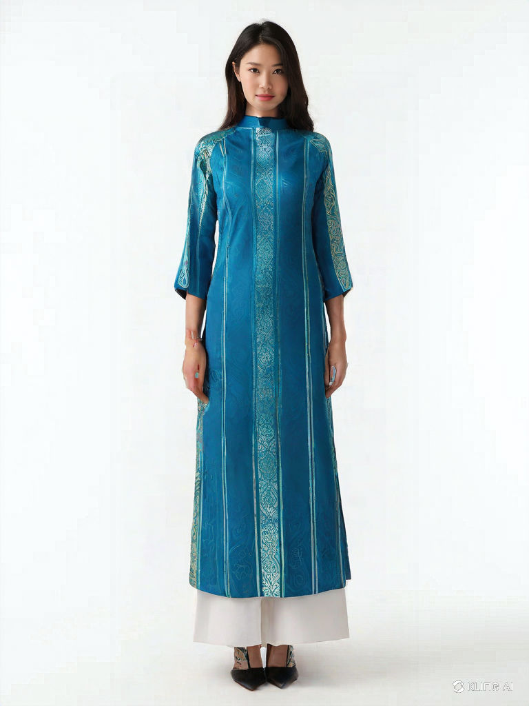 Shirt (No Pants) | Green Brocade Ao Dai for Women - Luxurious and Charming | BA245