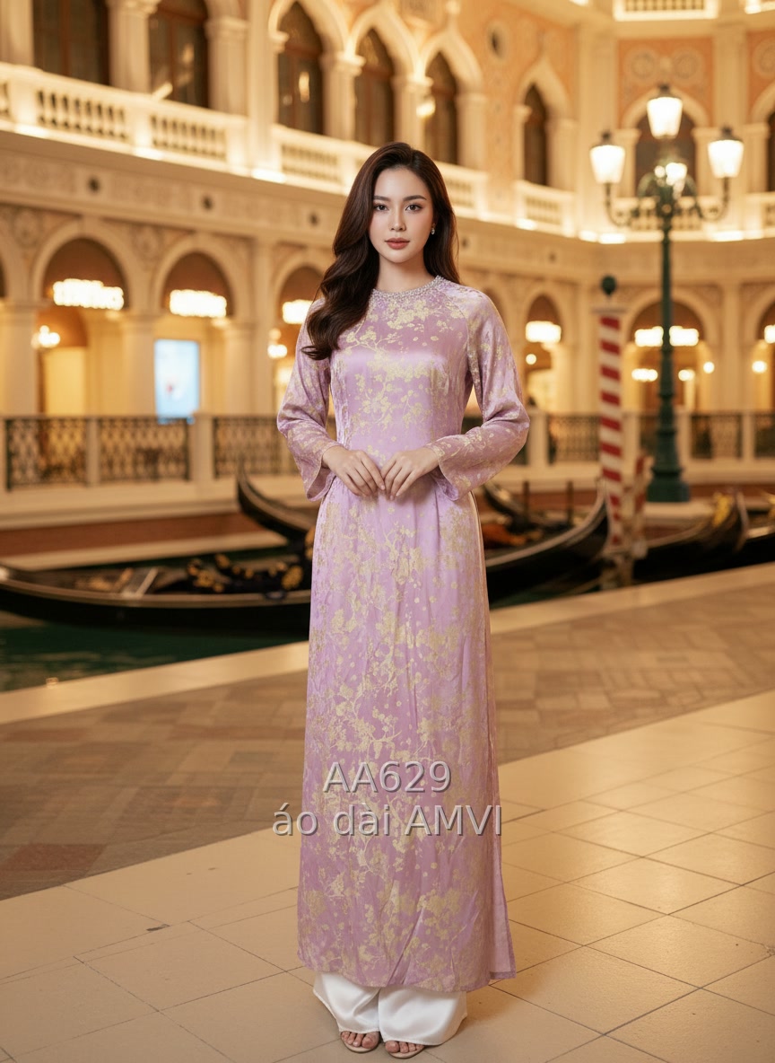 Áo dài gấm - AA629