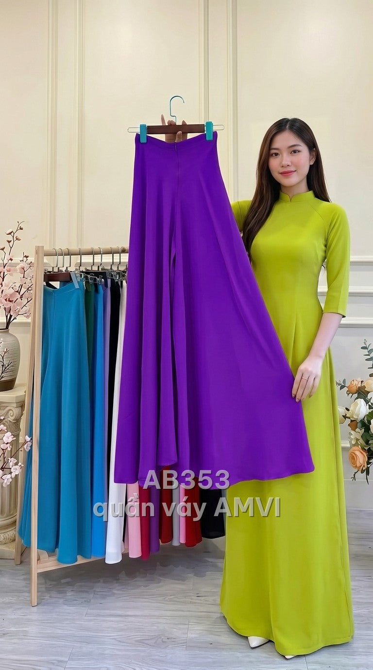 Quần - Vải Mềm Tím Trơn Thanh Lịch Cách Tân - AB353