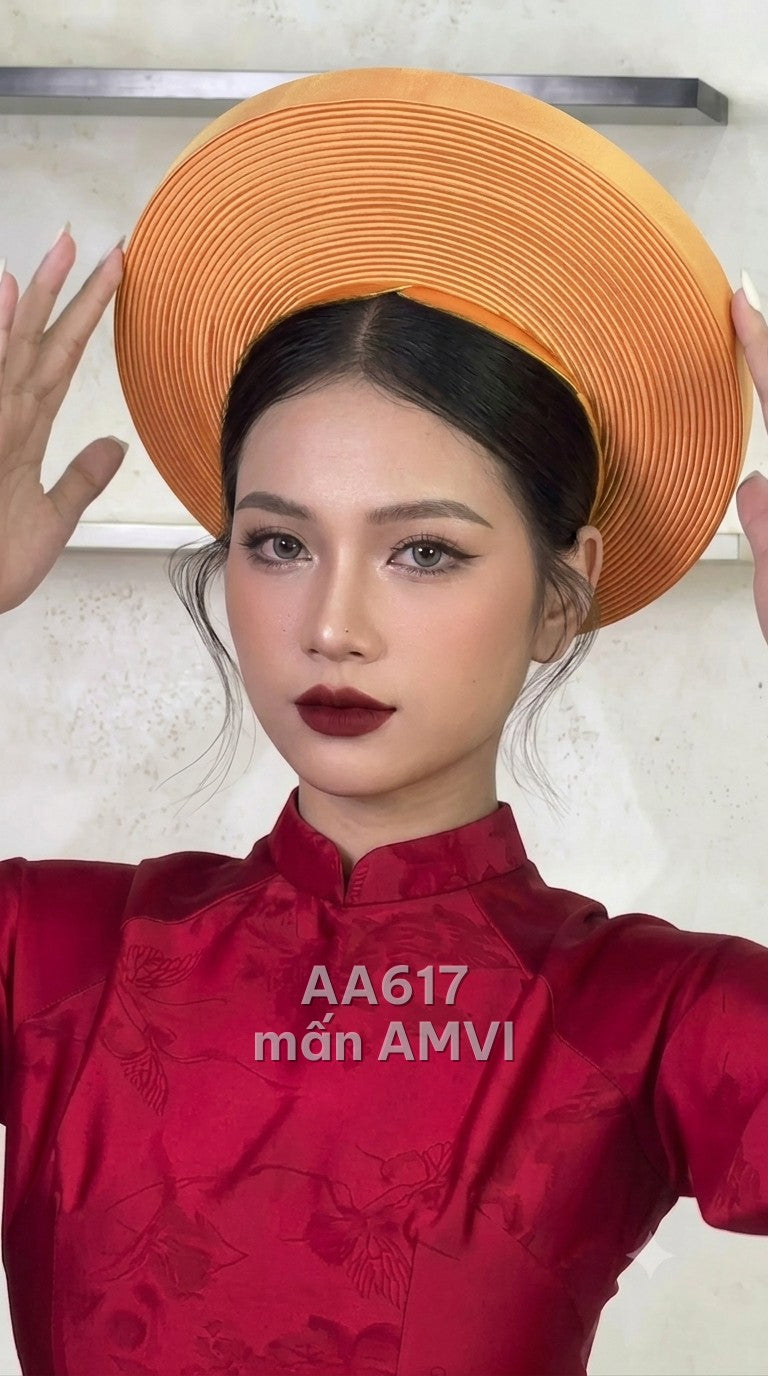 Mấn - Lụa Vàng Xếp Ly Tinh Xảo Phụ Kiện Cưới Hỏi Lễ Hội - AA617