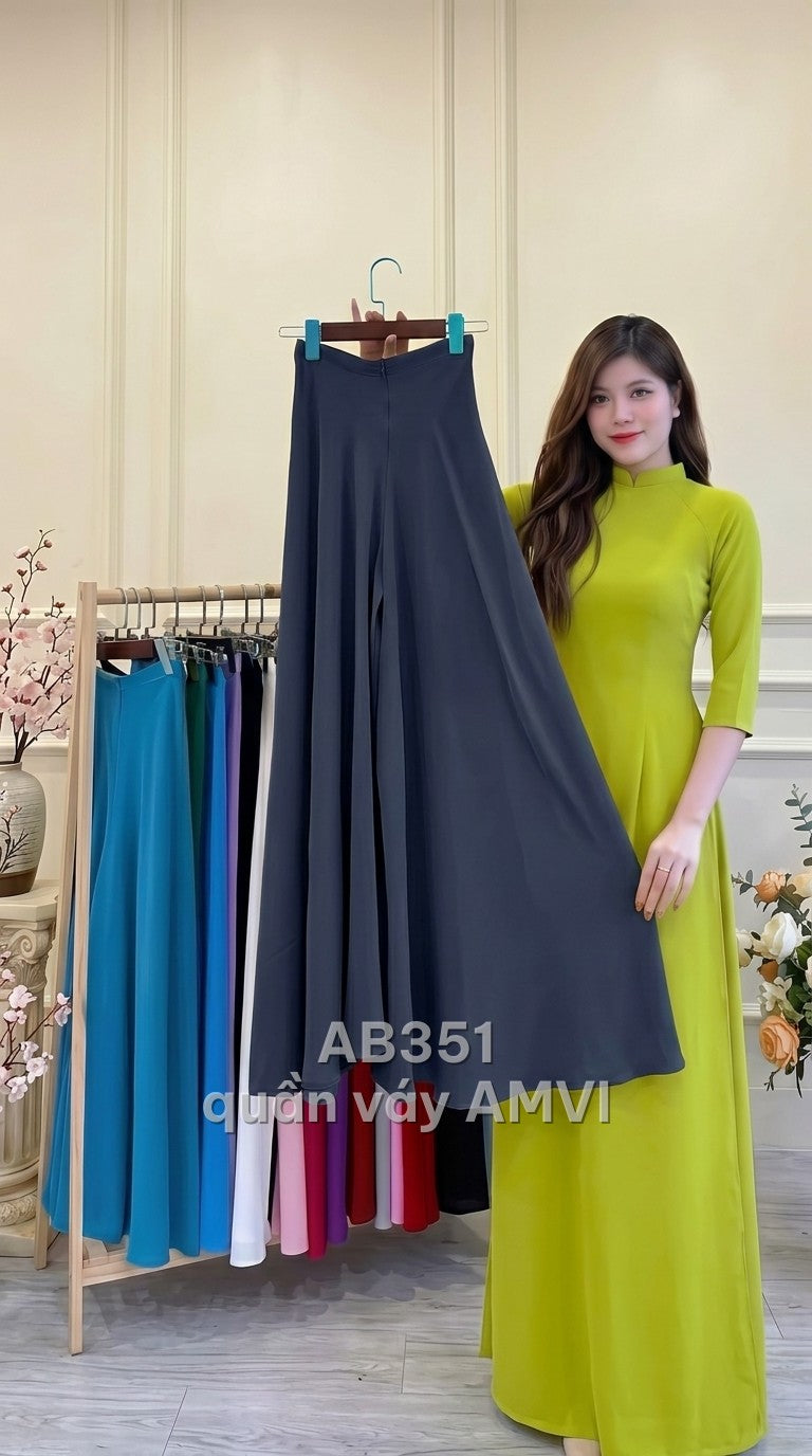Quần - Vải Lụa Mềm Xanh Dương Thanh Lịch Công Sở Hàng Ngày - AB351