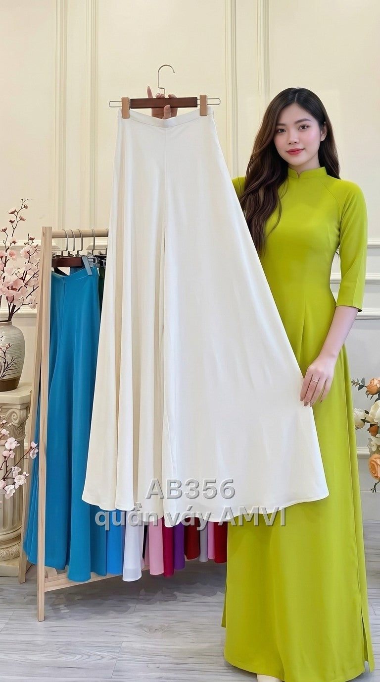 Quần - Vải Mềm Trắng Trơn Dáng Maxi Bay Bổng - AB356