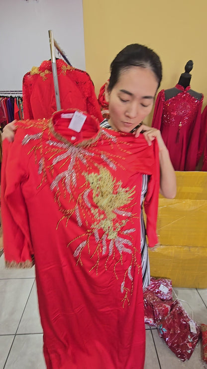 Áo Dài Cưới Phượng Hoàng Lộng Lẫy Tại The Met New York - Tôn Vinh Vẻ Đẹp Việt - AB010