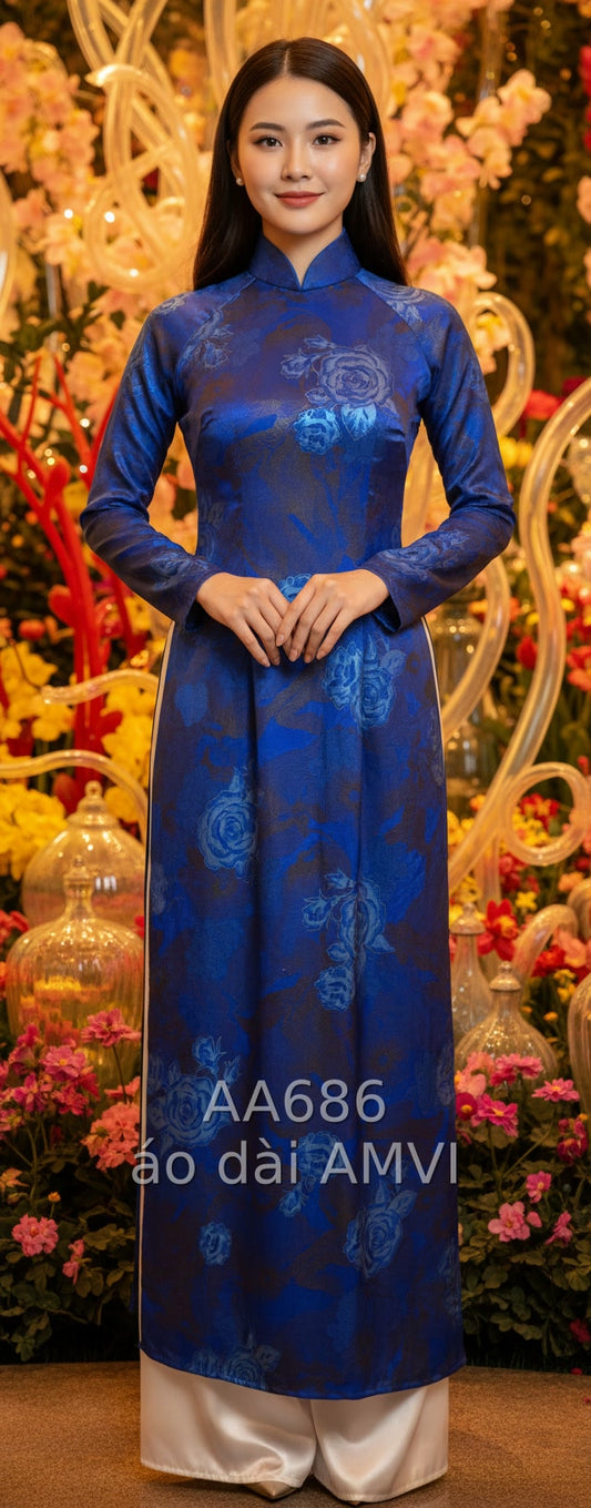 Áo / Chích ben / Cổ Thuyền / Tay dài - cổ tay vừa / 2 tà A - AA686
