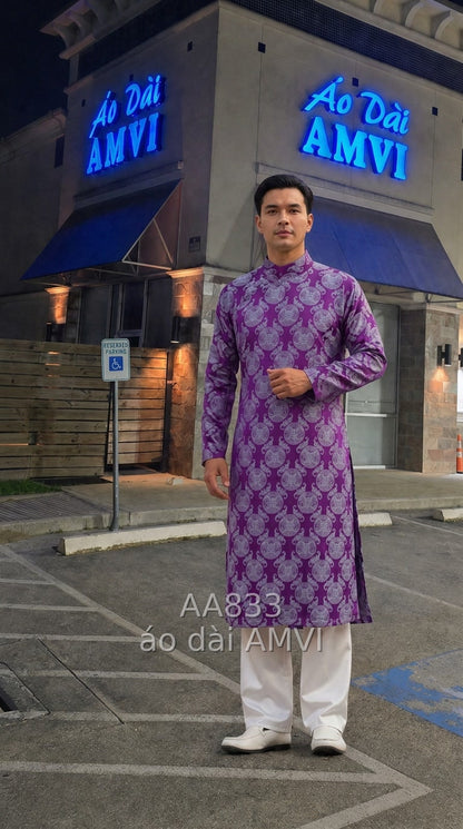 Áo Dài Cưới Tím Thêu Song Hỷ: Vẻ Đẹp Việt Tại The Met New York - AA833