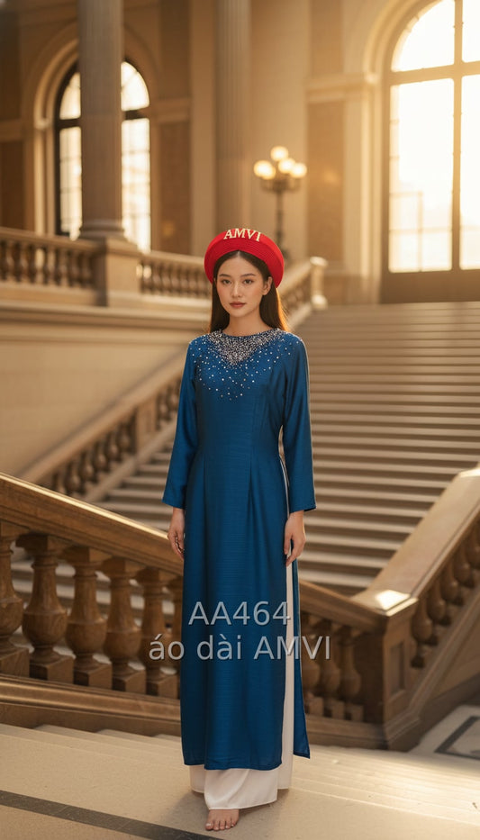 Áo Dài Cưới Đỏ Xanh Nữ, Vẻ Đẹp Việt Tại New York - AA464