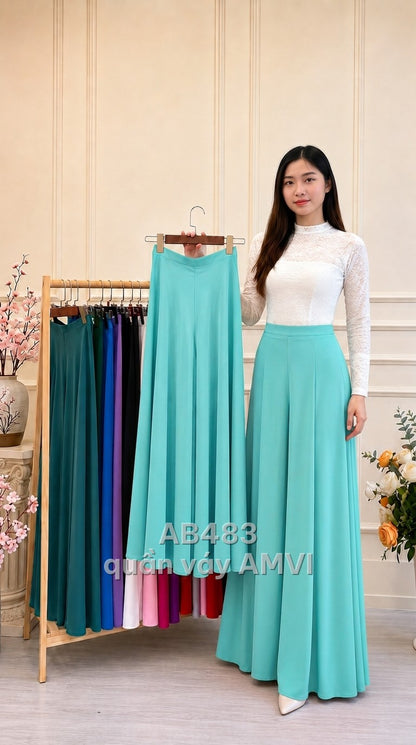 Quần - Lụa Mềm Xanh Sáng Dáng Maxi Thướt Tha - AB483