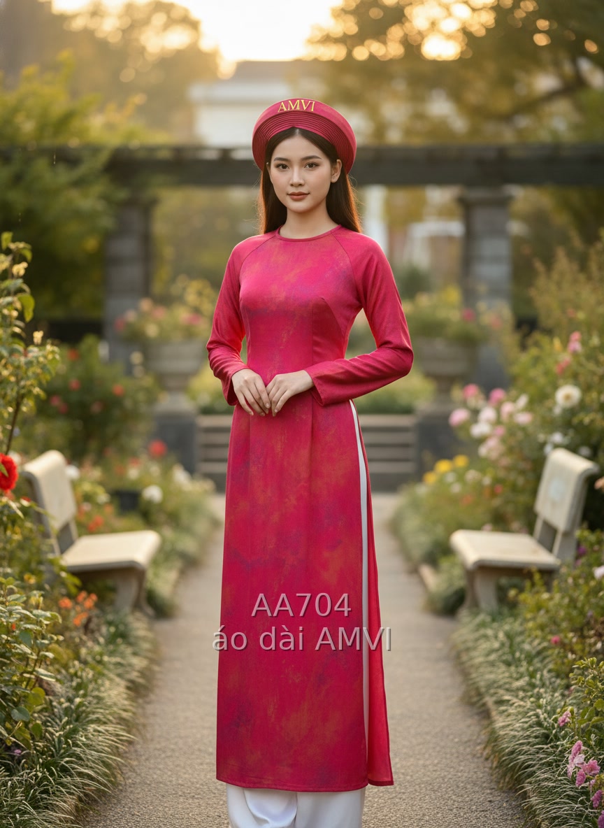 Áo dài đỏ - AA704