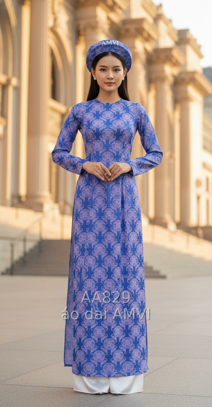 Áo Dài Cưới Song Hỷ Xanh Lam: Nét Đẹp Việt Tại The Met, NYC - AA829